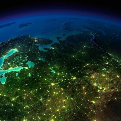 Ночной вид России из космоса - 80 фото