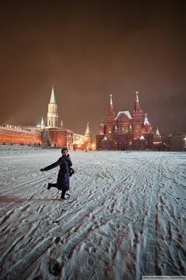 Фото ночной Москвы зимой