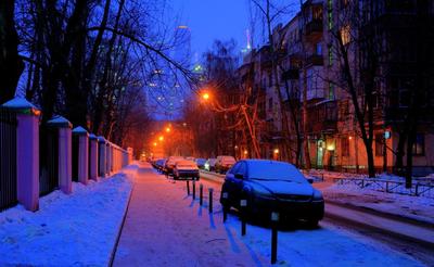 Зимний ночной пейзаж в центре Москвы стоковое фото ©xload 87276726