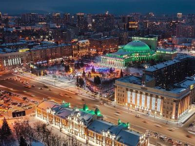 Новогодний Новосибирск показал с высоты птичьего полёта фотограф Слава  Степанов