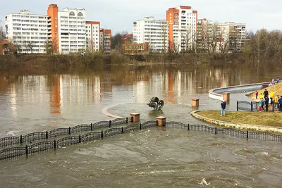 Сильный паводок на Двине: в Витебске затопило пешеходный мост и набережную.  Фоторепортаж | Народные новости Витебска