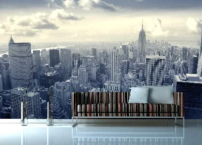 Фотообои 420х270 см Бруклинский мост ночной город Нью-Йорк New York / обои  флизелиновые на стену в спальню, на кухню, в гостиную 01 можно обрезать до  400х270, 400х250 см - купить по выгодной