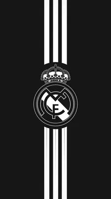 Download Real Madrid Logo Black Wallpaper | Wallpapers.com