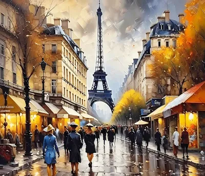 Фото Париж Эйфелева башня Франция осенние город 2423x1920