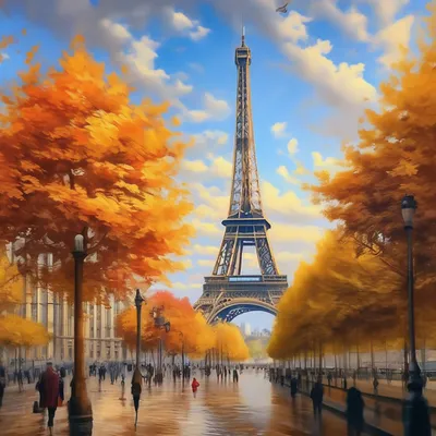Картина Picsis Золотая осень в Париже, 660x430x40 мм 343-10262813 -  выгодная цена, отзывы, характеристики, фото - купить в Москве и РФ