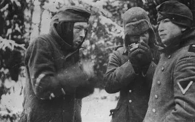 Пленные немцы в советском плену зимой под Москвой — военное фото