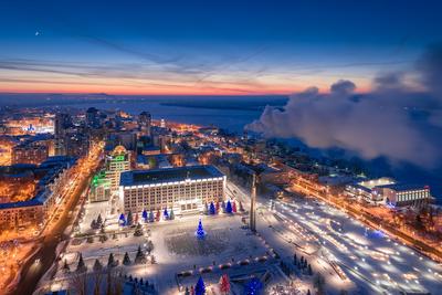 Зимняя Самара с высоты. Январь 2019.