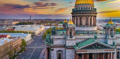 Виды на Санкт-Петербург с колоннады Исаакиевского собора.