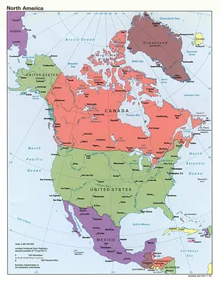 Большая подробная политическая карта Северной Америки. Северная Америка –  большая детальная политическая карта | Auto-Maps.com | Карты всех стран мира