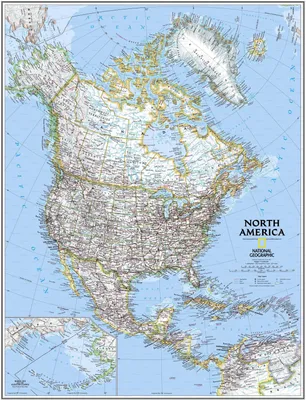 Карта Северной Америки (Картографическое заведение А.Ильина) — гравюры и  репродукции на Grafika.ru