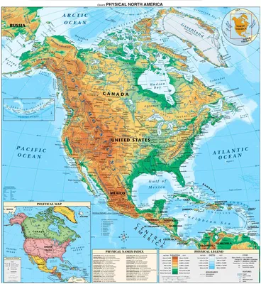 Карта Северной Америки - карты континентов - Все карты Мира