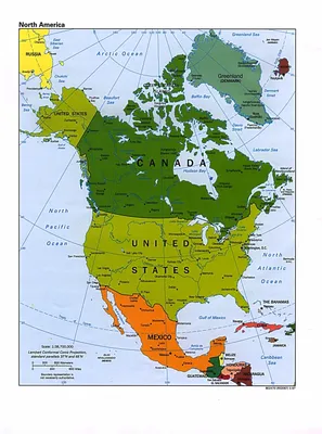 Большая политическая карта Северной Америки. Северная Америка – большая  политическая карта | Auto-Maps.com | Карты всех стран мира