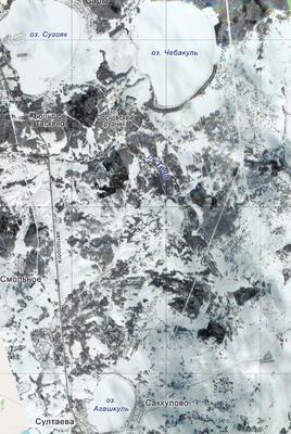 Росгидромет показал, как озера Челябинской области выглядят зимой из космоса