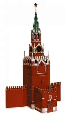 Сборная модель из картона Спасская Башня Московского Кремля Новогодняя  Москва в миниатюре (487-2) Умная бумага — купить в интернет-магазине  www.SmartyToys.ru