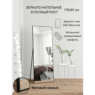 Зеркало напольное в полный рост 176x81 см цвет рамы - черный TODA ALMA по  цене 12090 ₽/шт. купить в Москве в интернет-магазине Леруа Мерлен