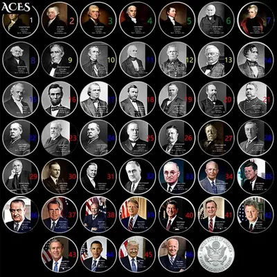 46 США, президенты серебряной монеты 1789-2022 года, коллекционные монеты всех  президентов США, большой вызов для мужчин, монета в капсулах | AliExpress