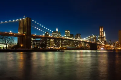 Самоклеющиеся фотообои \"Бруклинский мост, Нью Йорк\", 90x210 см, эффект  сепия, отраженный - купить в Москве, цены на Мегамаркет