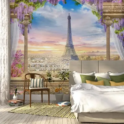Фотообои на заказ по индивидуальному размеру Citydecor Вид на Париж купить  в Минске - бесшовные фрески и фотопанно на заказ