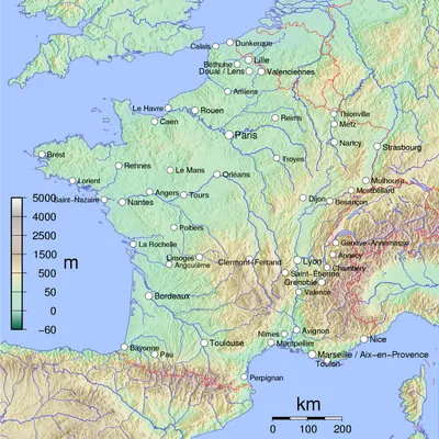 Карты Франции | Подробная карта Франции на русском языке | Туристическа карта  Франции | Карта автомобильных дорог Франции | Политическая,  Административная, Физическая карта Франции