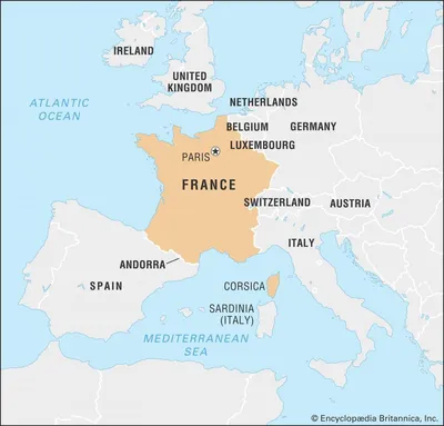 Политическая карта Франции - AnnaMap.ru