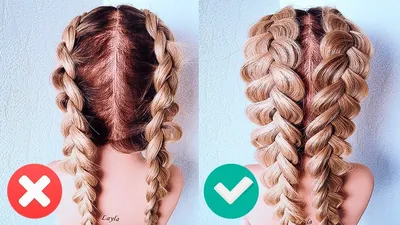 Ажурная французская коса, прическа с длинных волос фотография Stock | Adobe  Stock