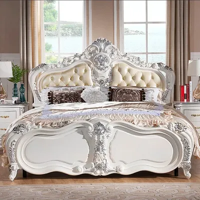 Высококачественная Европейская современная кровать, французская кровать,  мебель для спальни на 2 человек, 1,8 м, 6275 | AliExpress