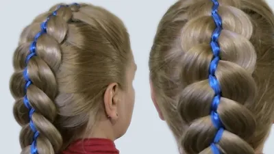 Как Плести Косы с Лентами Видео| 5 Strand Ribbon French Braid Headband on  Yourself Hairstyle