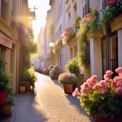 Французские улочки, утро, цветы, …» — создано в Шедевруме