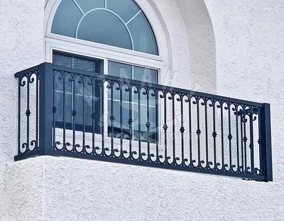 Металлический кованый французский балкон КФБ-151