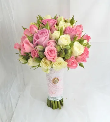 Бело-розовый французский букет - Sanata Flowers - Цветы Королев
