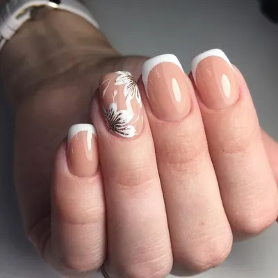 110+ This is a simple and cute design on the ring finger for white French  tips 2018 | Trendy nail art, Gel nails french, Nail shapes