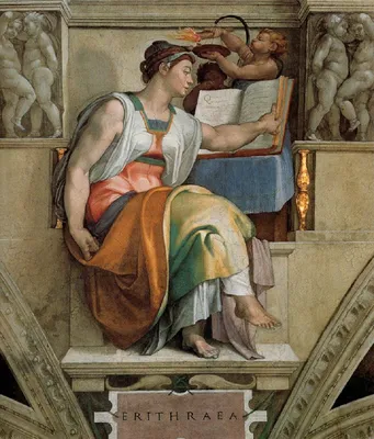 Микеланджело Буонарроти - Персидская сивилла. Фрески Сикстинской капеллы,  1512: Описание произведения | Артхив
