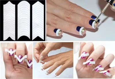 Двойной французский маникюр (белый с черным) - купить Маникюр и педикюр -  дизайн ногтей в Германии | Маникюр и педикюр - дизайн ногтей - tuffishop