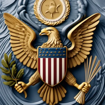 Национальный символ американского смелого. Герб президента нас Соединенные  Штаты в переводе Белого Дома 3d. Американский орел. Иллюстрация штока -  иллюстрации насчитывающей руководитель, патриотическо: 183980635