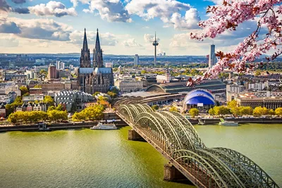 Koln Germany City Skyline, Cologne Skyline during Sunset ,Cologne Bridge  with Cathedral Germany Europe Stock Photo - Image of christianity, church:  174589602