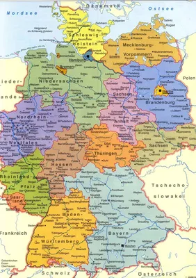 Карта земель Германии - AnnaMap.ru