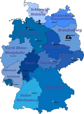 Карты Германии | Подробная карта Германии на русском языке с городами  скачать | Физическая, политическая, географическая карта Германии с землями  на немецком языке | Автомобильная карта дорог Германии