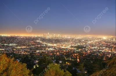 Вид с воздуха на город со знаменитой вывески голливуда | Премиум Фото