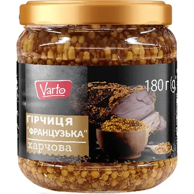 Горчица Varto Французская в зернах 180г купить онлайн | заказать в магазине  VARUS
