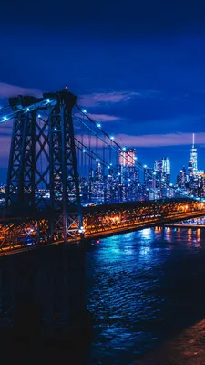 Фотографии Нью-Йорк америка Сверху Ночные Дома Города