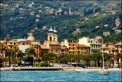 Обои для рабочего стола Лигурия Италия Portofino Залив 3840x2160