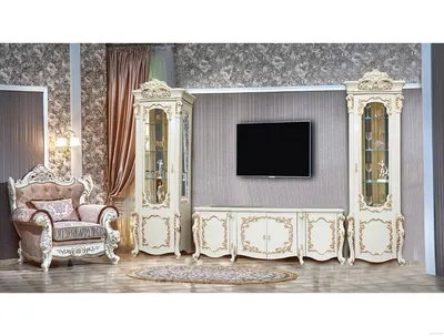 Гостиная Венеция белый/белое золото — купить со склада в интернет магазине  мебели