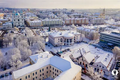 Соскучились по снегу? Смотрите на снежный Гродно с высоты птичьего полета —  Вечерний Гродно