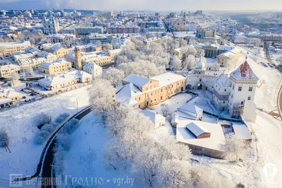 Соскучились по снегу? Смотрите на снежный Гродно с высоты птичьего полета —  Вечерний Гродно