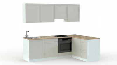 Белая угловая кухня с каменной столешницей \"Модель 788\" в Самаре - цены,  фото и описание.