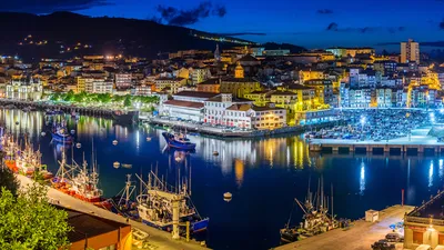 Обои для рабочего стола Испания Bermeo Basque Country 1366x768