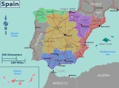 Карта Испании - Путеводитель на русском