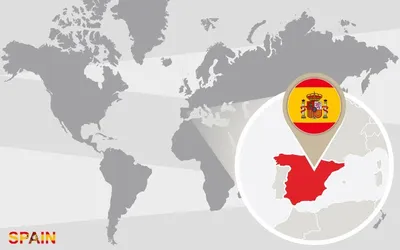 Флаг Испании на карте стоковое фото. изображение насчитывающей испания -  36255106