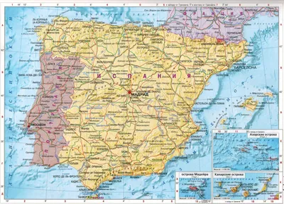 Административная карта Испании, Map of Spain. Библиотека карт