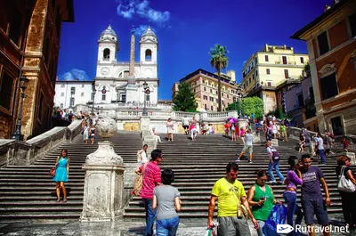 Известная Испанская лестница в Риме во время пандемии Covid 19.  Редакционное Фото - изображение насчитывающей церковь, европа: 186215656